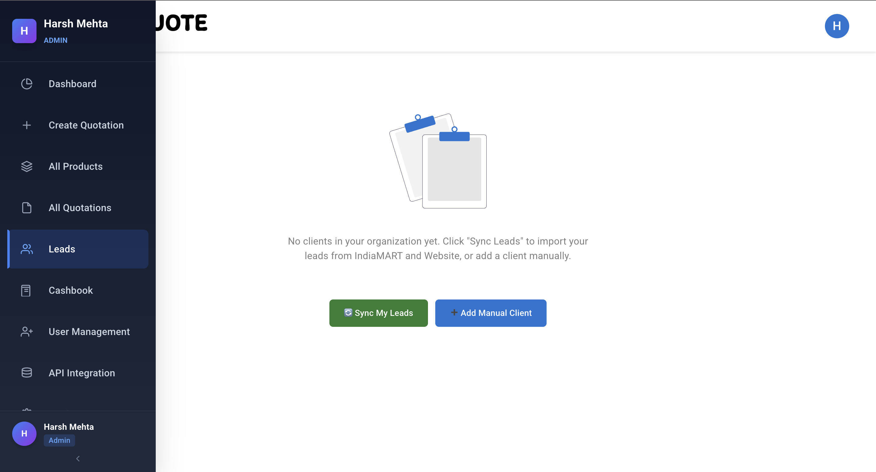 WebsQuote Dashboard 3